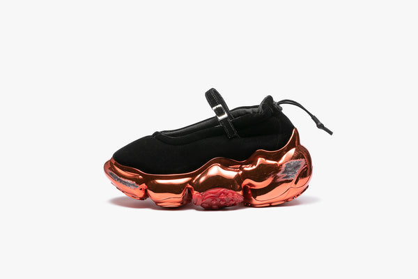 grounds MOOPIE PUMPS CHROME BLACK VELVET / BRONZE CHROME