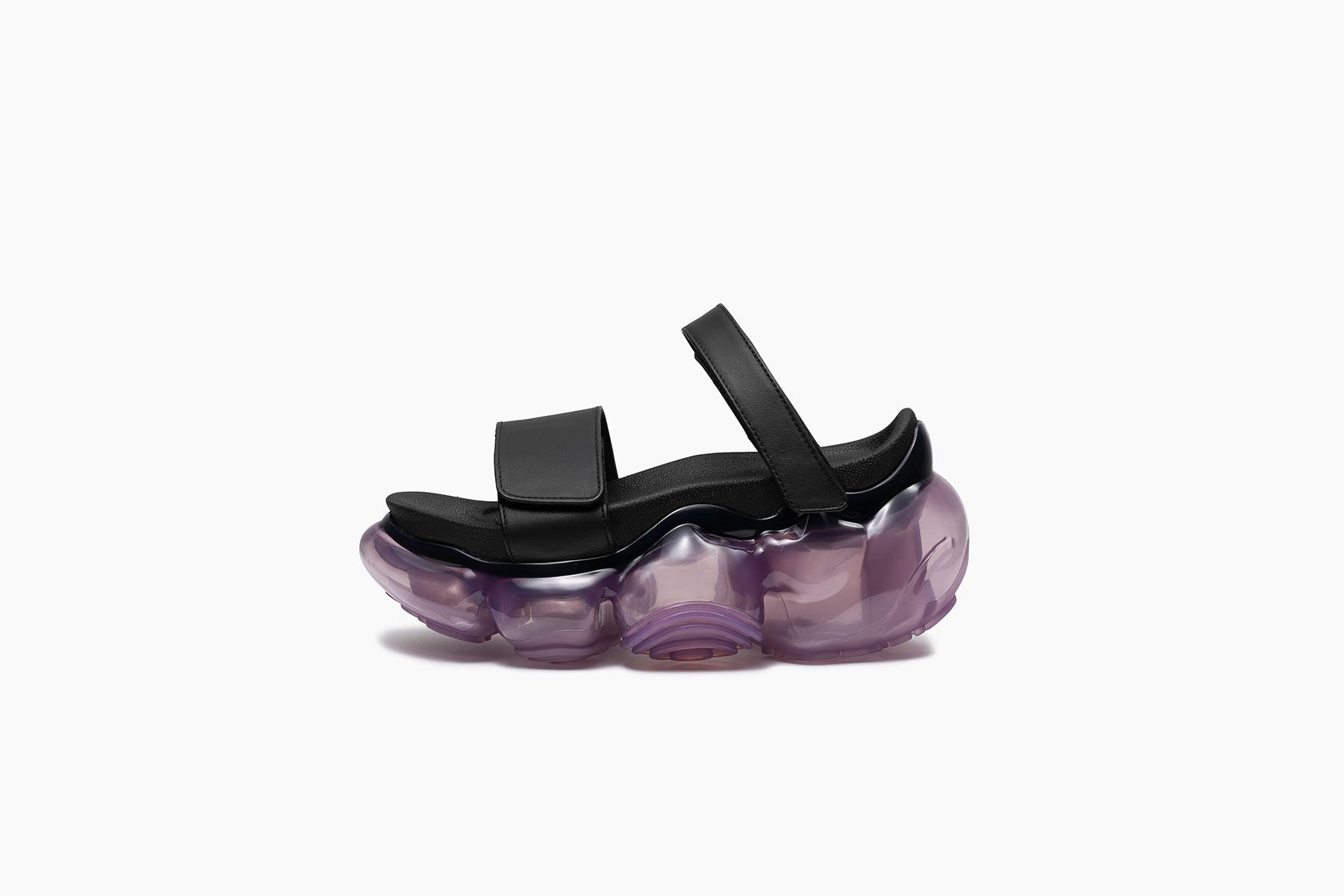 grounds MOOPIE LEATHER SANDAL BLACK / LILAC