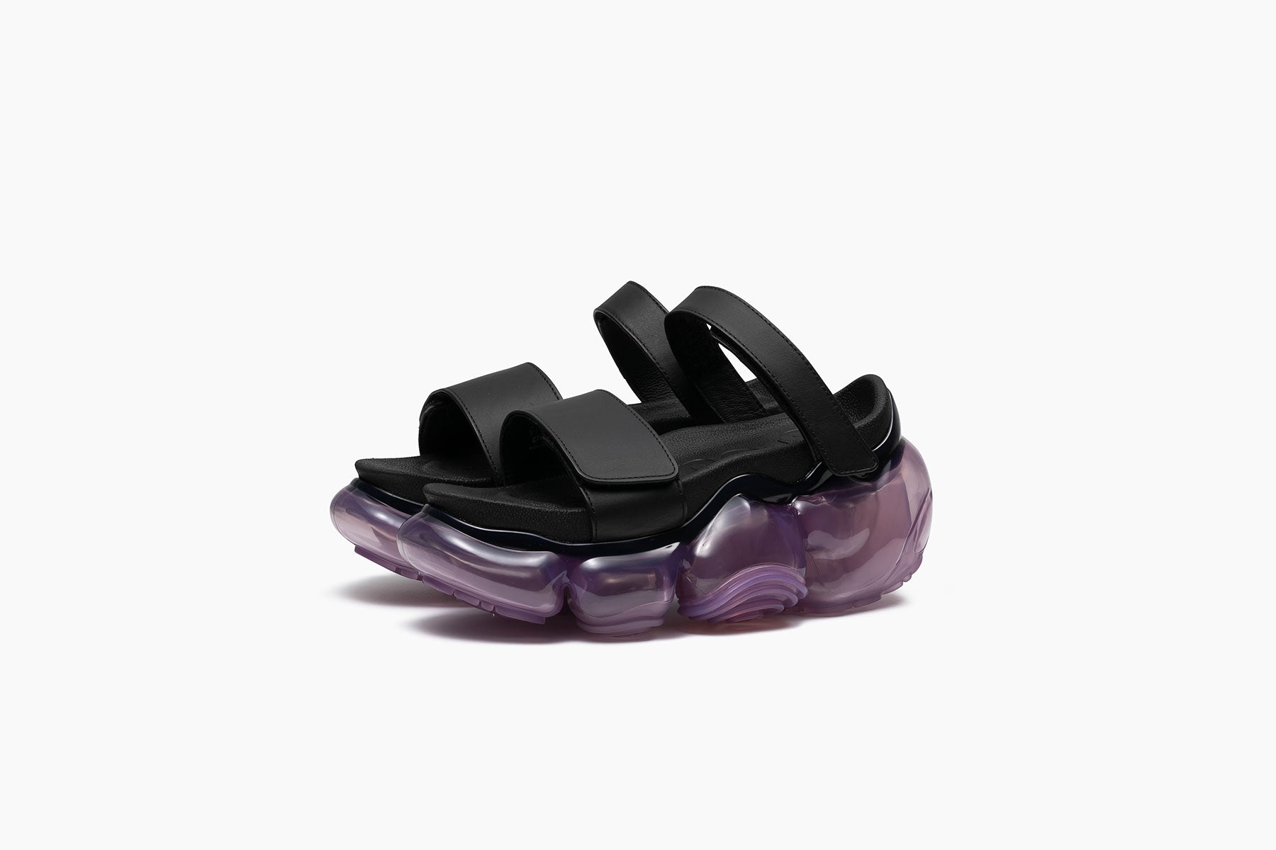 grounds MOOPIE LEATHER SANDAL BLACK / LILAC