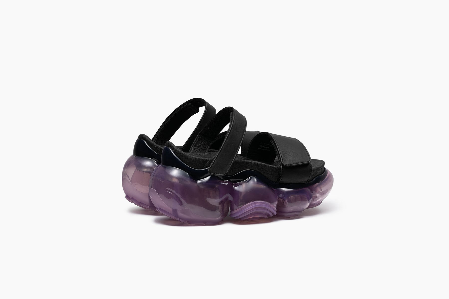 grounds MOOPIE LEATHER SANDAL BLACK / LILAC