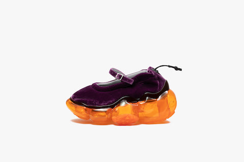 grounds MOOPIE PUMPS PURPLE VELVET / ORANGE-side