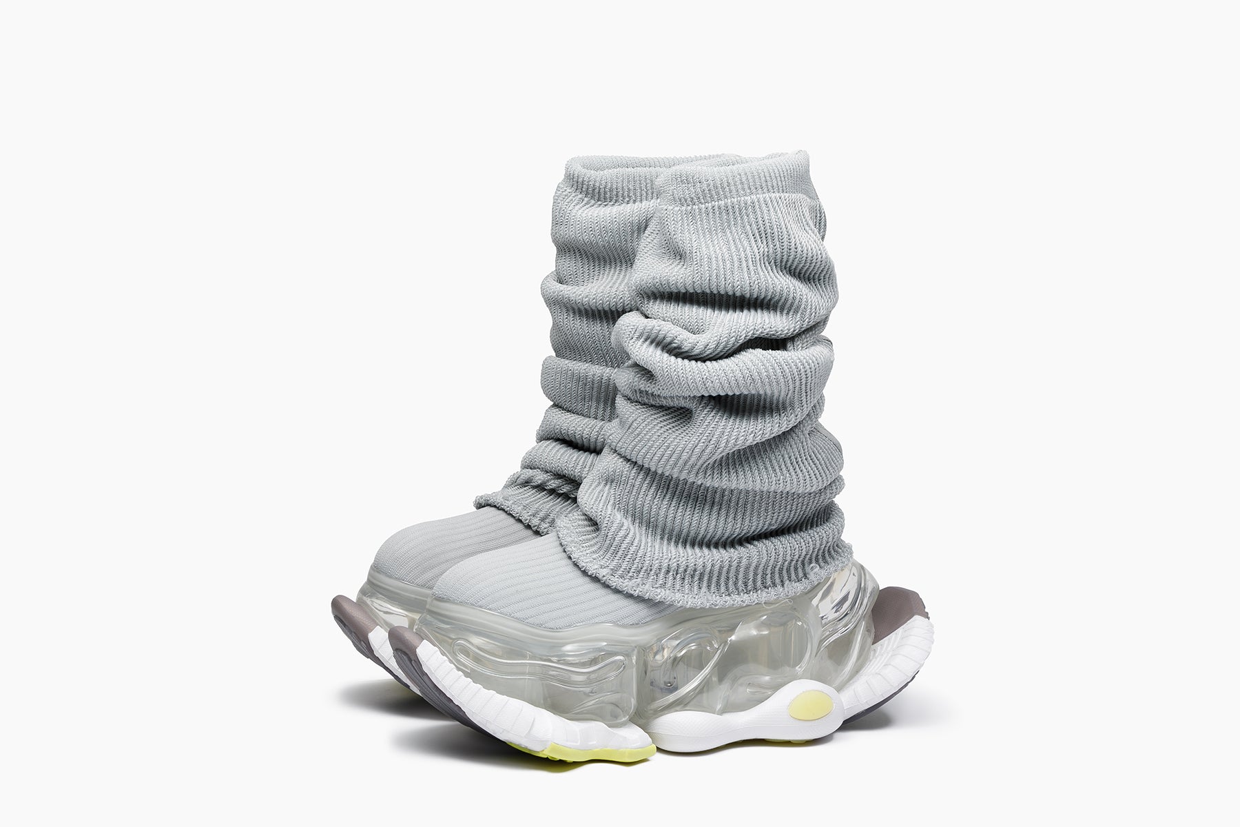 grounds SKYSCRAPER FALCON LOOSE SOCKS LIGHT GRAY / CLEAR