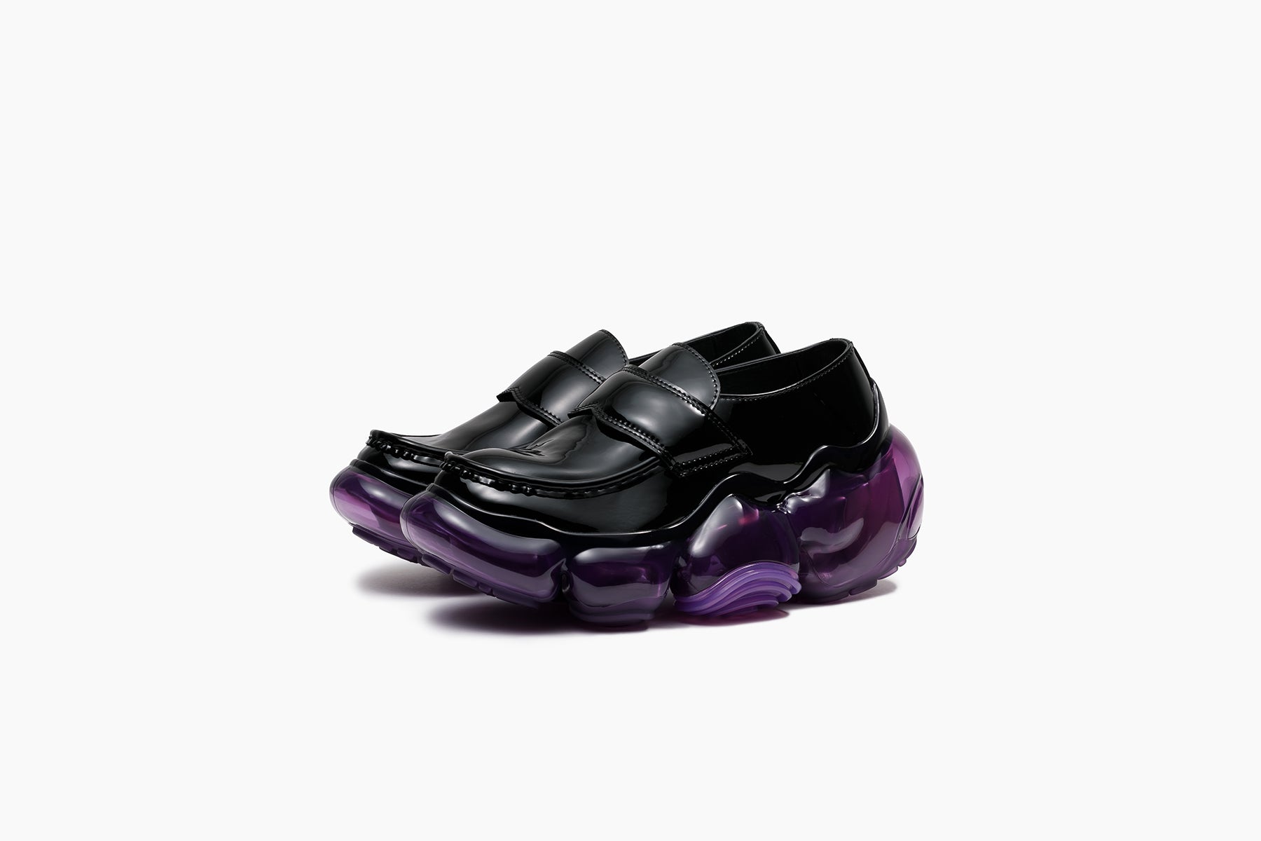 grounds MOOPIE LOAFER　BLACK ENAMEL / PURPLE