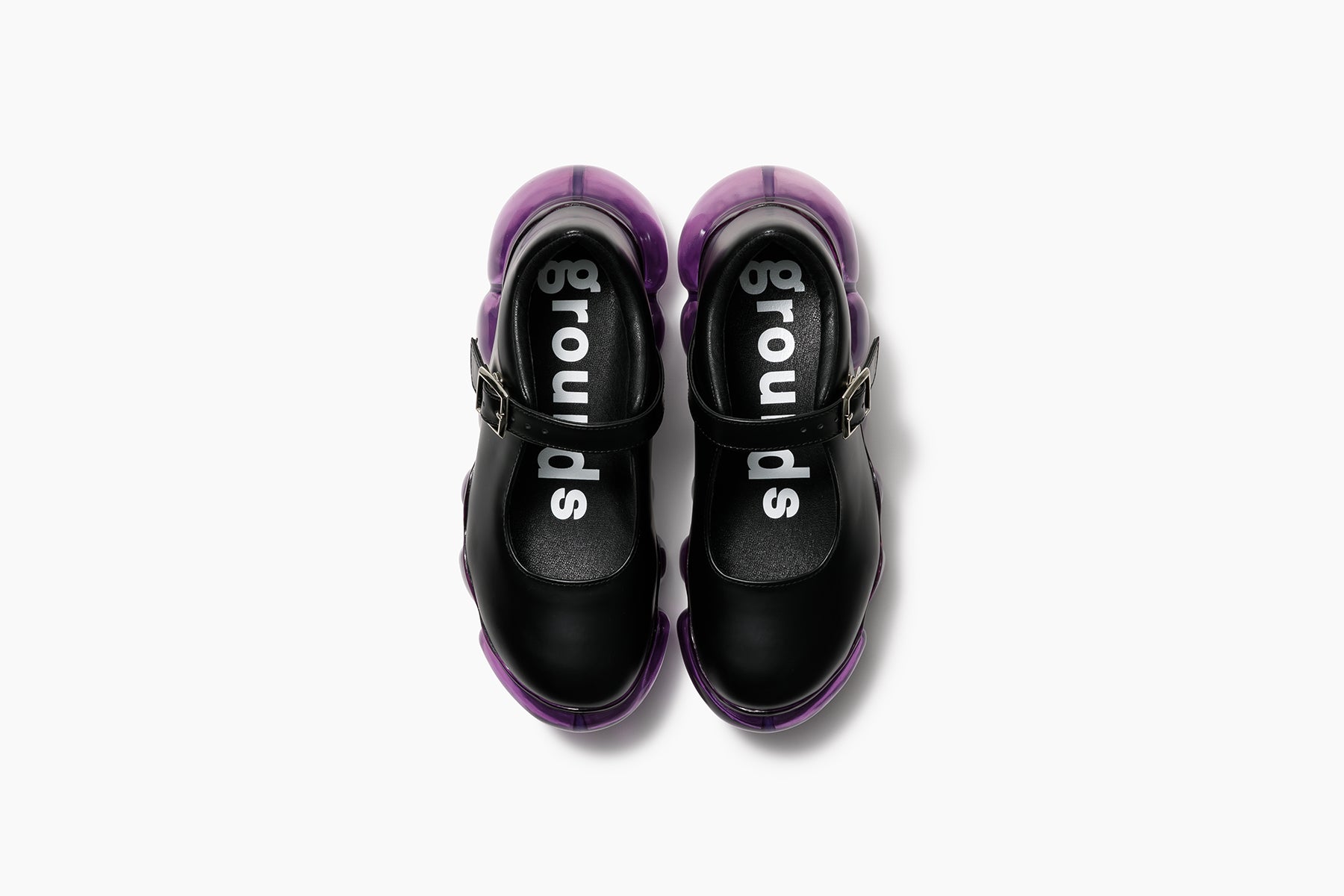 grounds JEWELRY PEBBLE　BLACK LEATHER / PURPLE