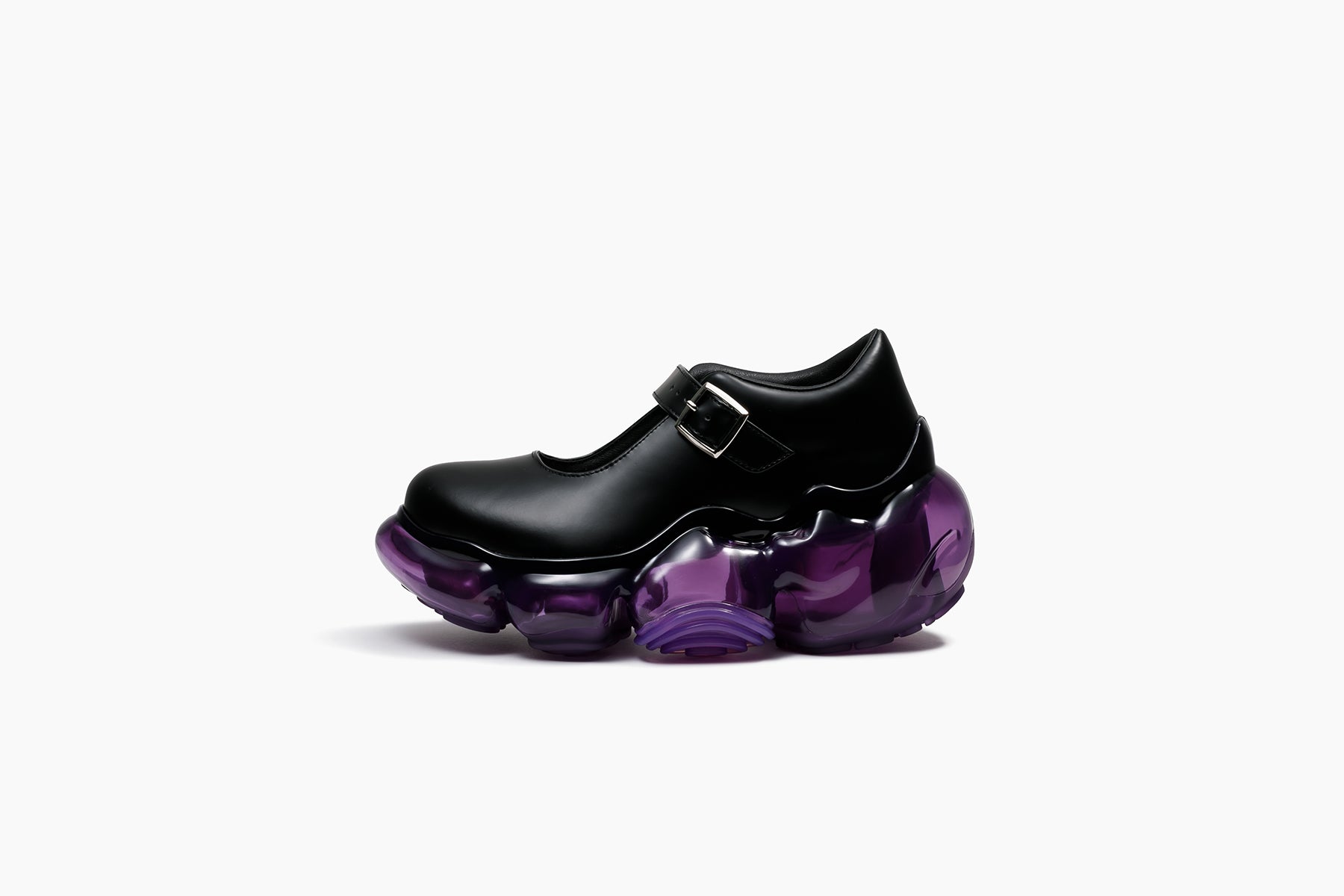 grounds MOOPIE PEBBLE　BLACK LEATHER / PURPLE