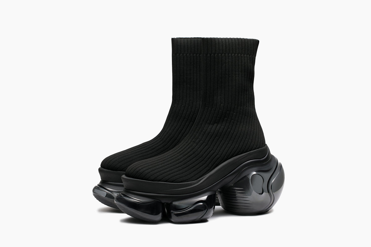 grounds LOOPIE PETIT RIB SOCK BLACK / BLACK