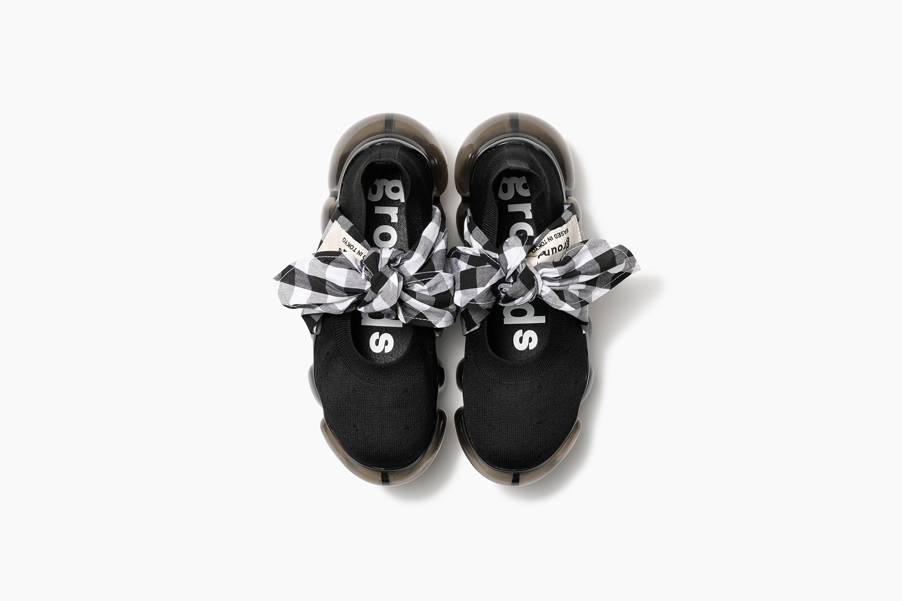 grounds JEWELRY HANKIE PUMPS BLACK WHITE GINGHAM / BLACK