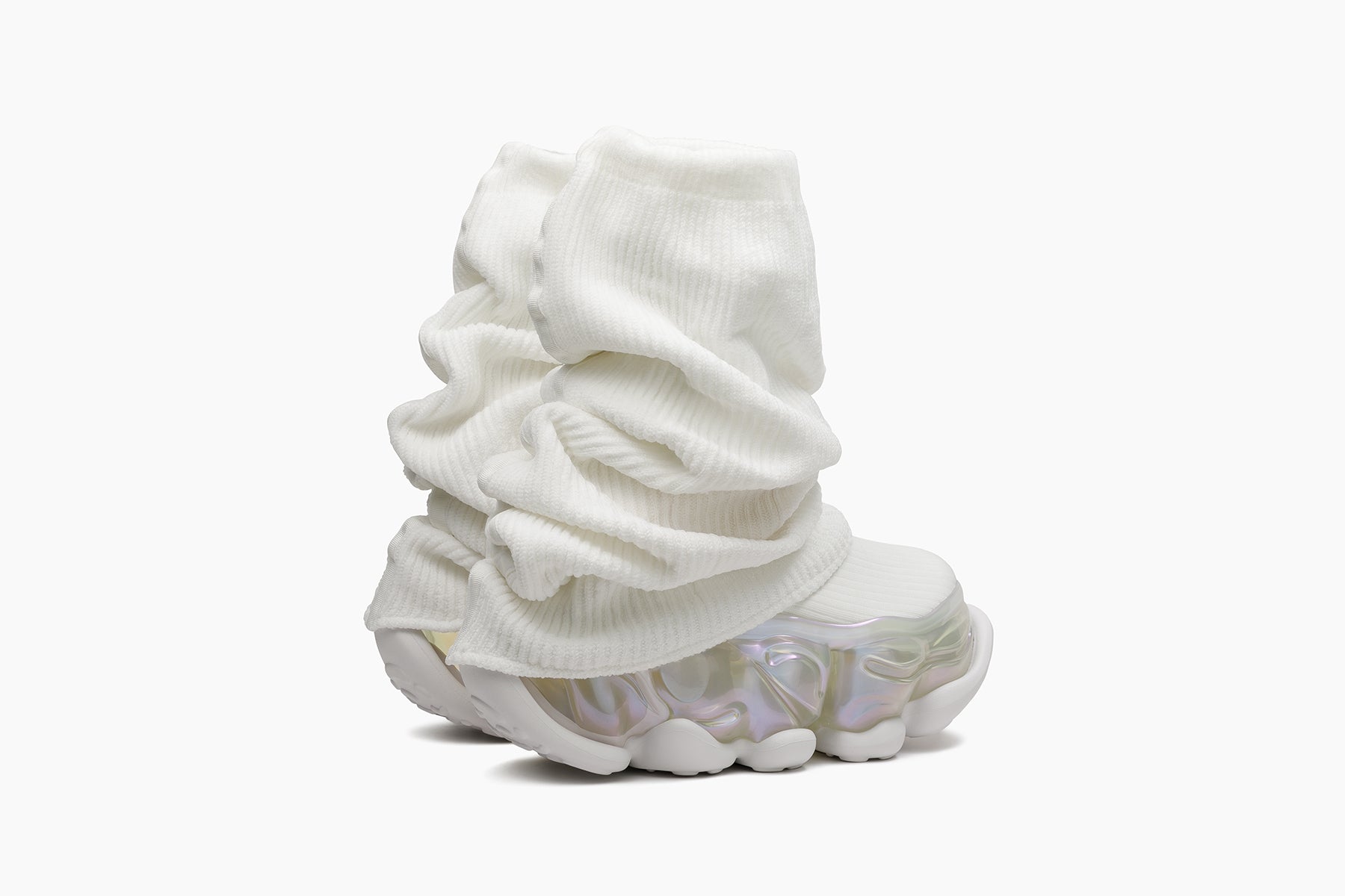 grounds SKYSCRAPER LOOSE SOCKS KNIT WHITE / AURORA