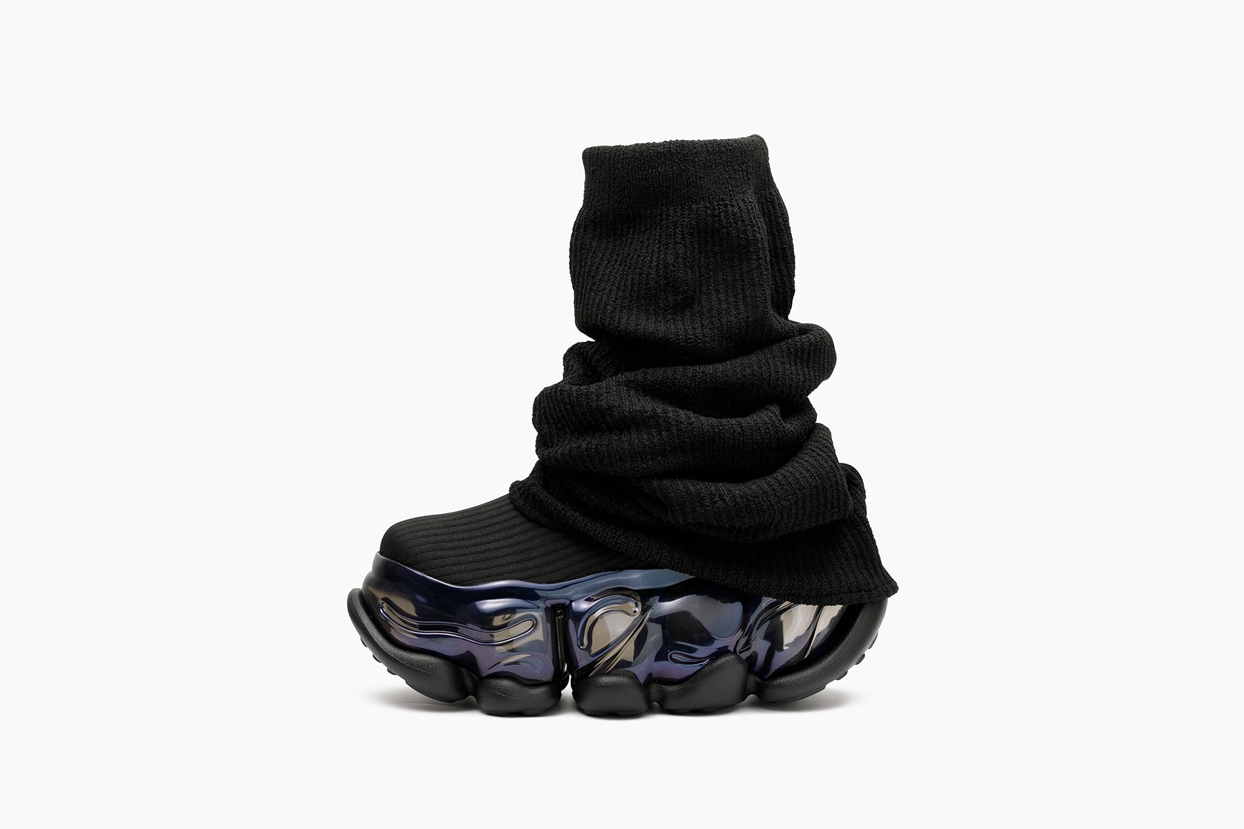 grounds SKYSCRAPER LOOSE SOCKS KNIT BLACK / BLACK AURORA