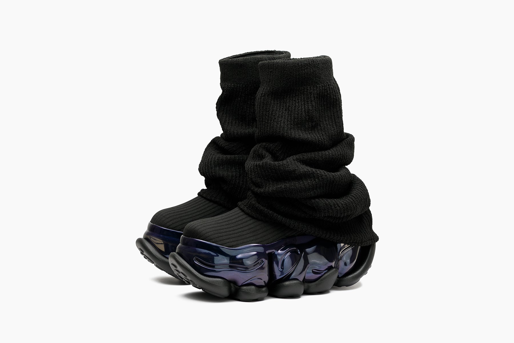 grounds SKYSCRAPER LOOSE SOCKS KNIT BLACK / BLACK AURORA